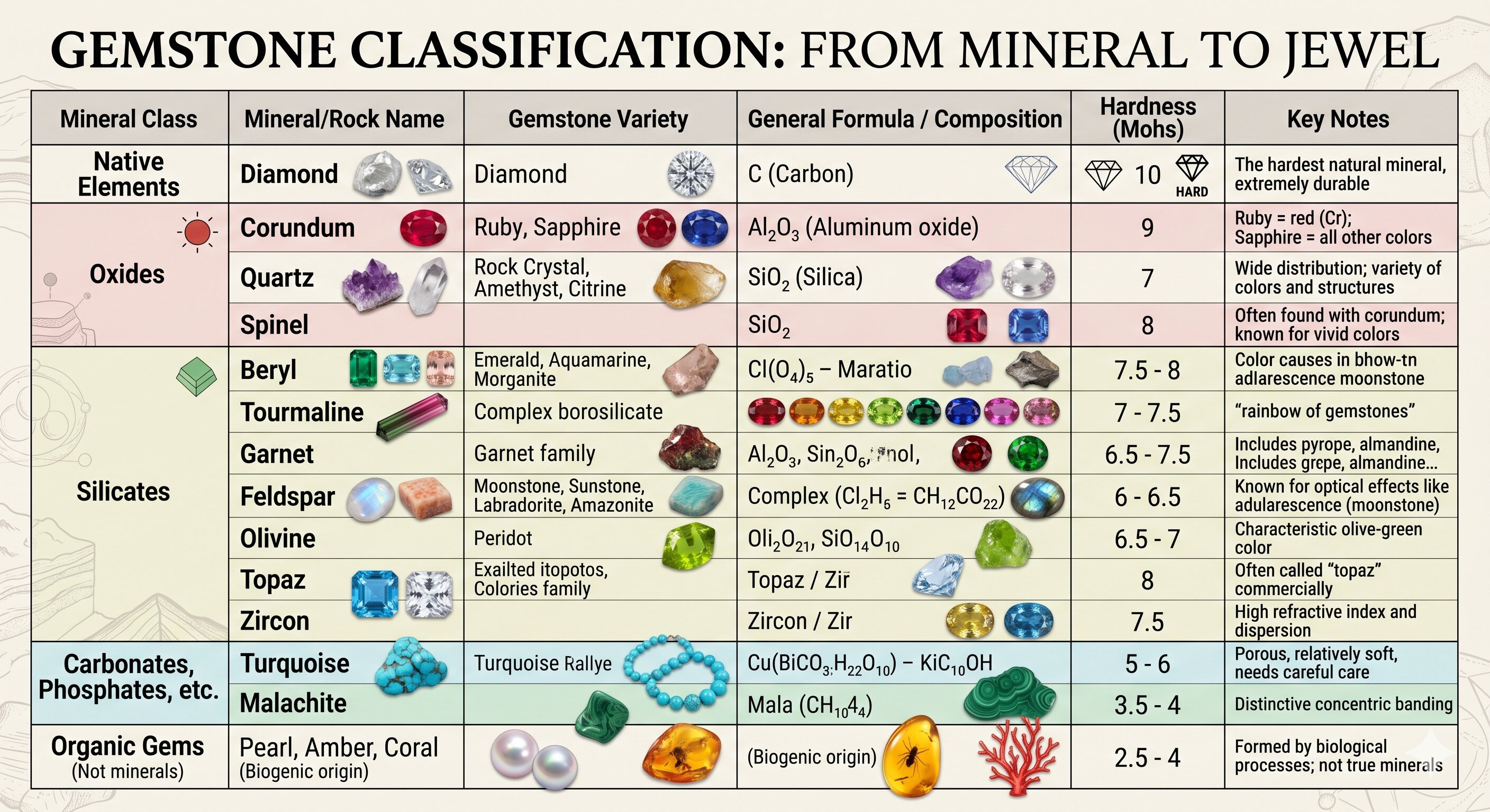 gemstone classification from mineral to jewelry